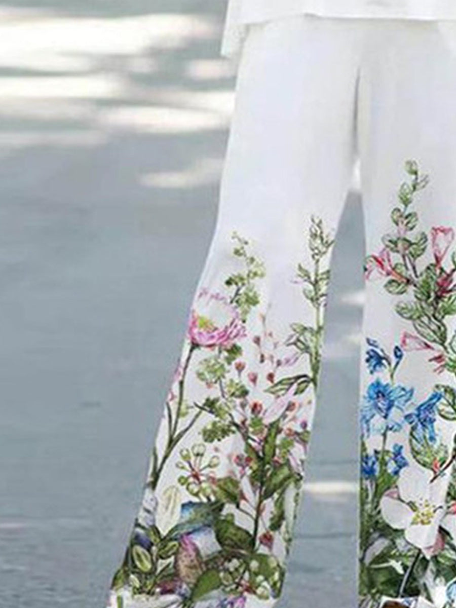 Elegant Printed Sleeveless Two-Piece Set