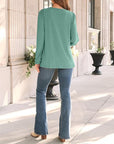 Balloon Sleeve Crewneck Pleated Top