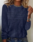 Casual Round Neck Long Sleeve Top