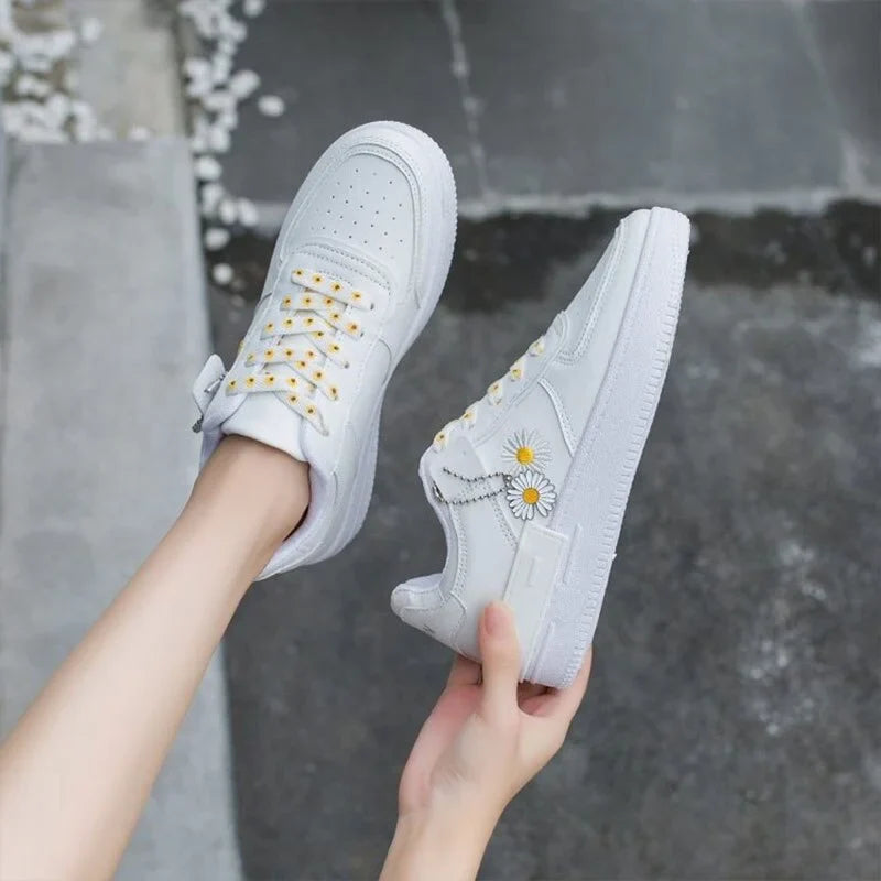Birdie - Korean Lace-up Flat Sneakers