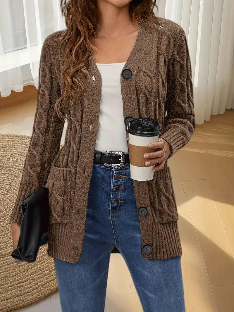 Elegant Women's V-Neck Cardigan