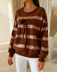 Round Neck Bow Casual Sweatshirt
