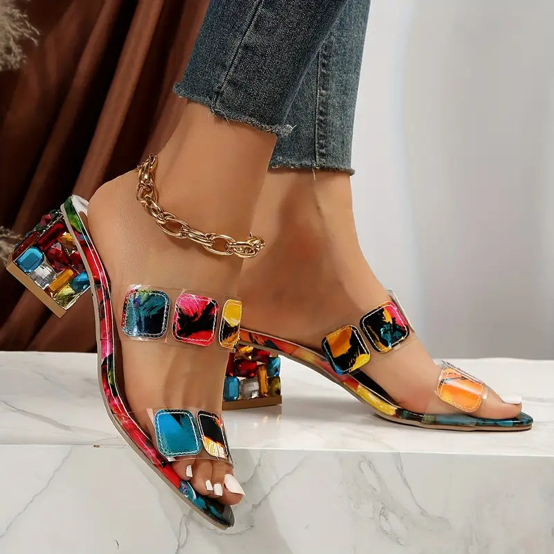 Colorful Sandals with Double Strap