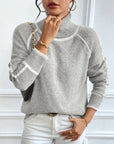 Turtleneck Fashionable Contrast Sweater