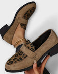 Modern Leopard Look Orthopedic Loafers