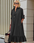Black Loose Long Sleeve Dress