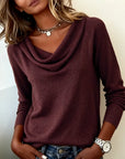 Fashionable Long-Sleeved Pile Collar Sweater