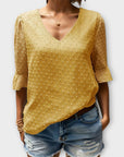 Blouse with Deep Neckline – Soft-Touch Statement Piece for Elegant Evenings or Weekend Styling