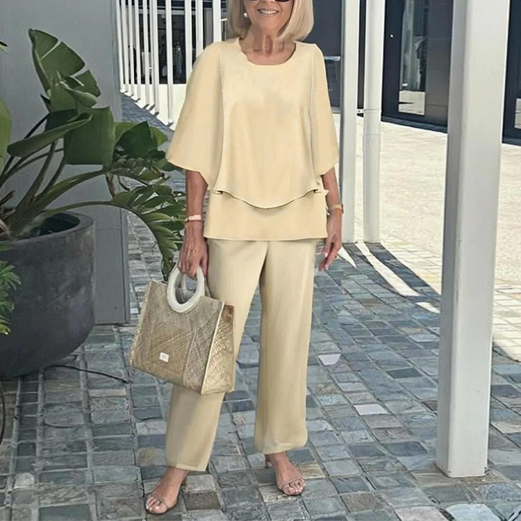 Mid-Sleeve Set Two-Piece