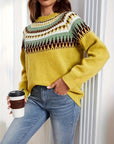 Bold Geo Pattern Sweater with Retro Style