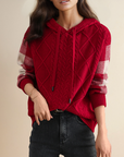 Jacquard Knit Hoodie Sweater