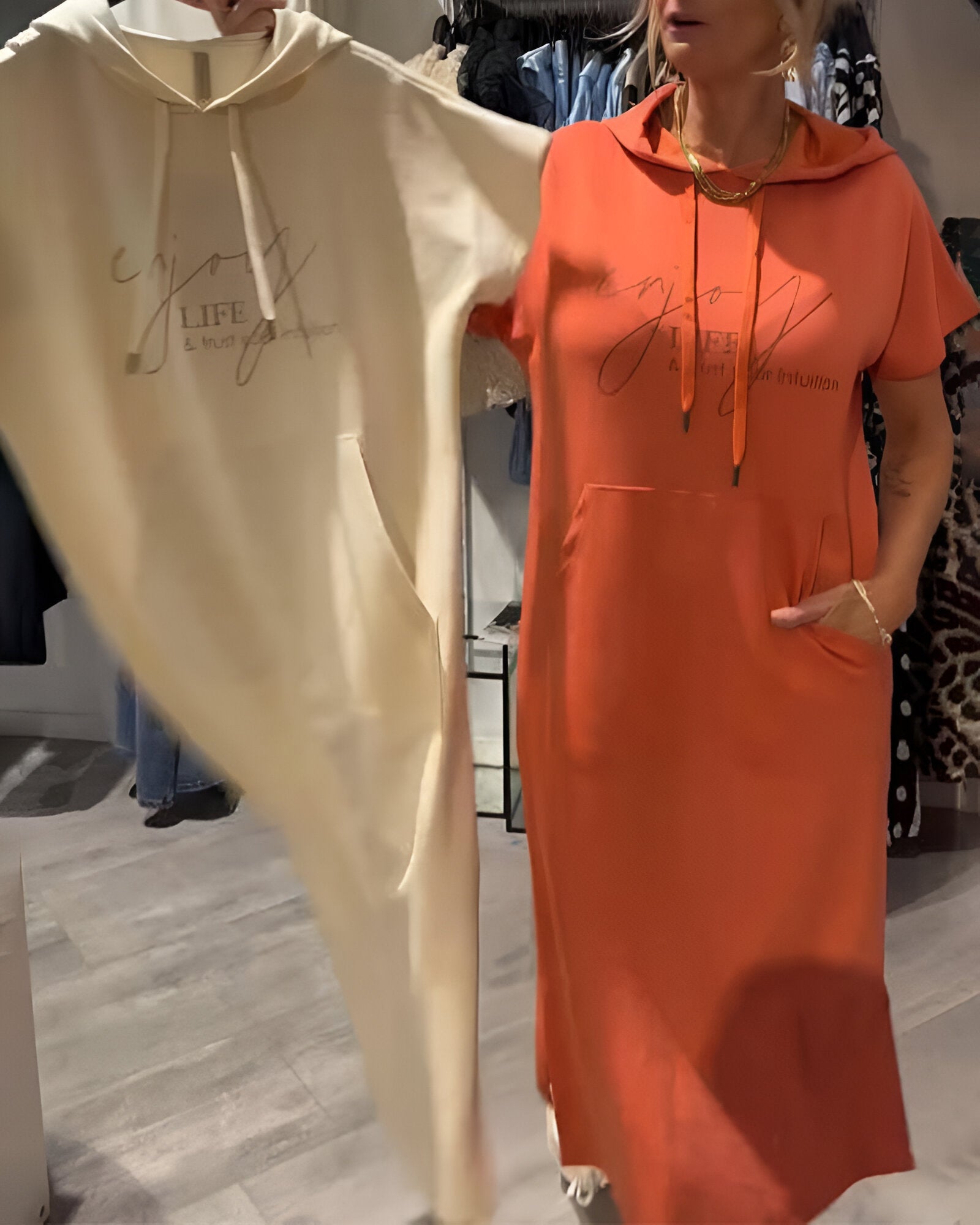 Relaxed Fit Pullover Hoodie Dress