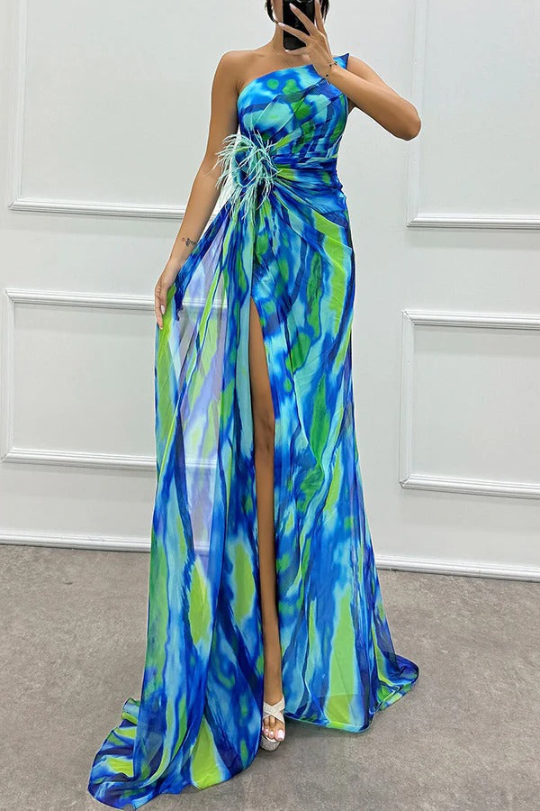 Chic Vibrant Patterned Maxi Dress