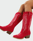 Fashion Embroidered Western Ankle Boots