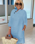 Stand Half Sleeves Dress
