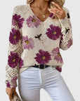 Elegant Floral Lightweight Sweater