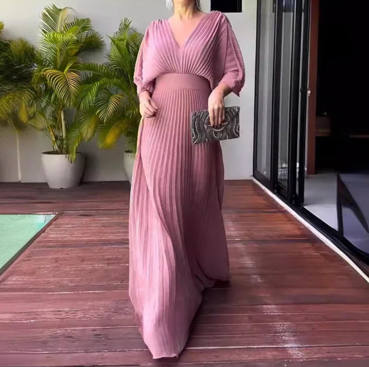 Women's Soft Pleated Evening Dress