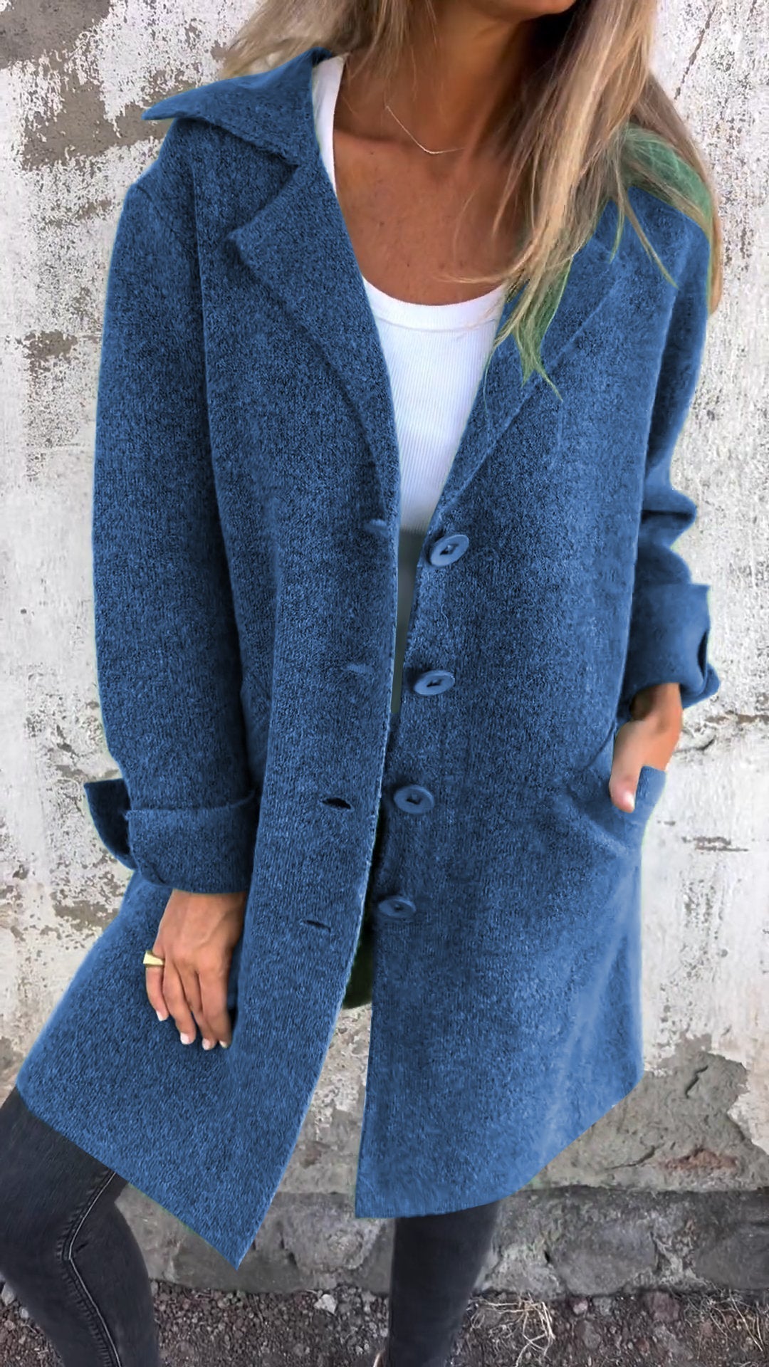 Casual Longline Knit Coat Jacket