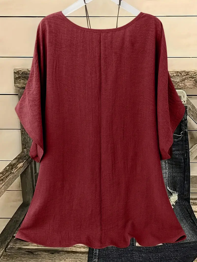 Breezy Casual Cotton Loose Blouse