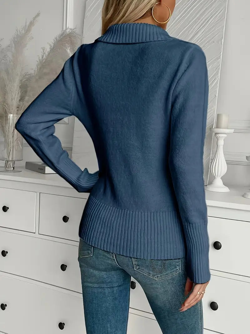 Botton Decor V Neck Sweater