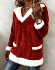 V-Neck Long-Sleeved Sweatshirt