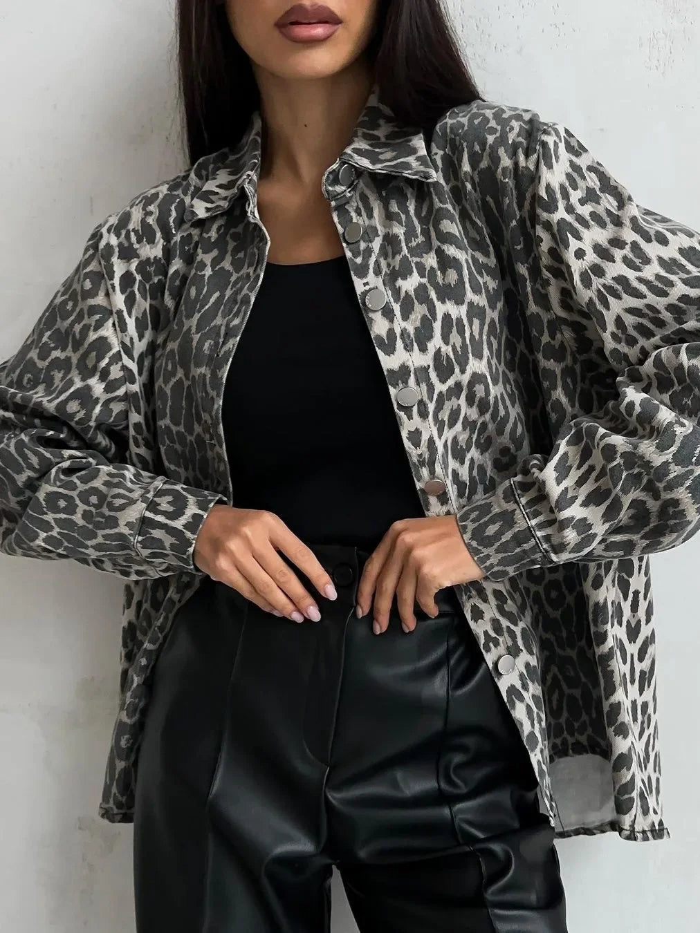 Elegant Leopard Print Jacket