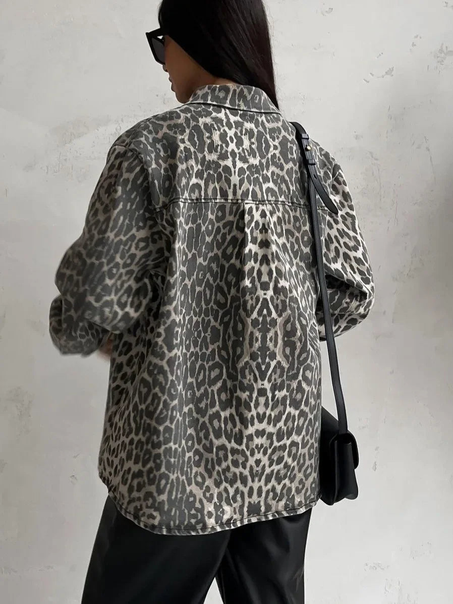 Elegant Leopard Print Jacket