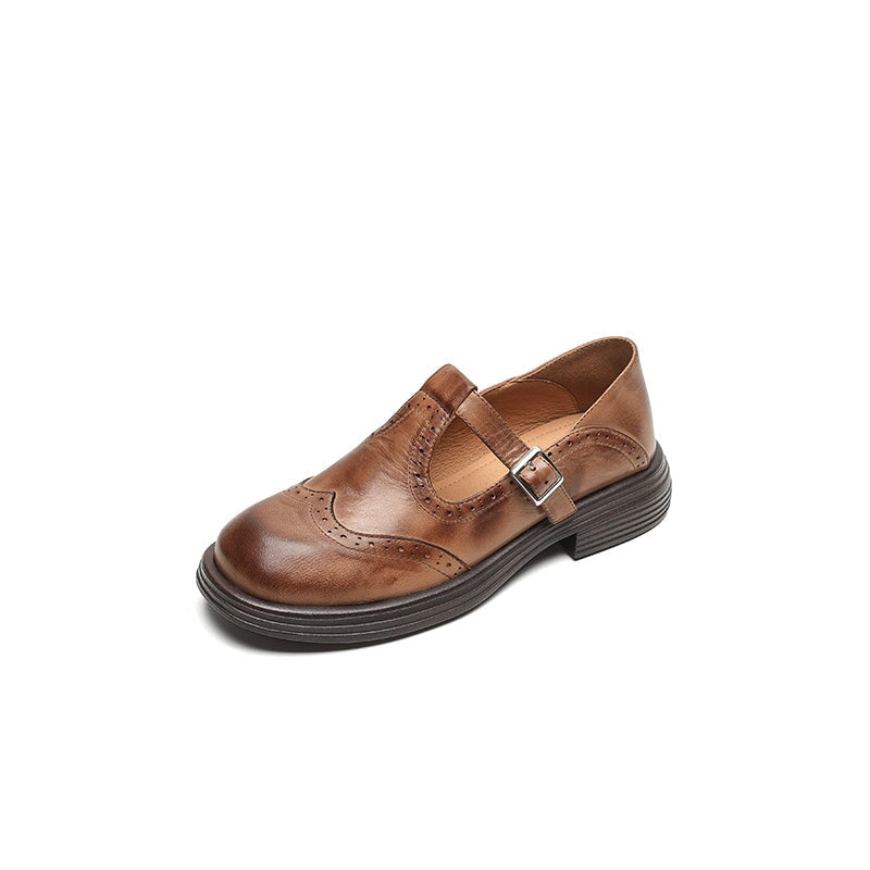 Chic Leather Mary Jane Shoes for Ladies