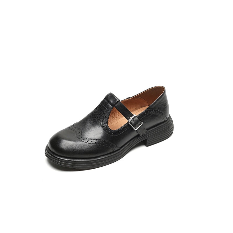 Chic Leather Mary Jane Shoes for Ladies