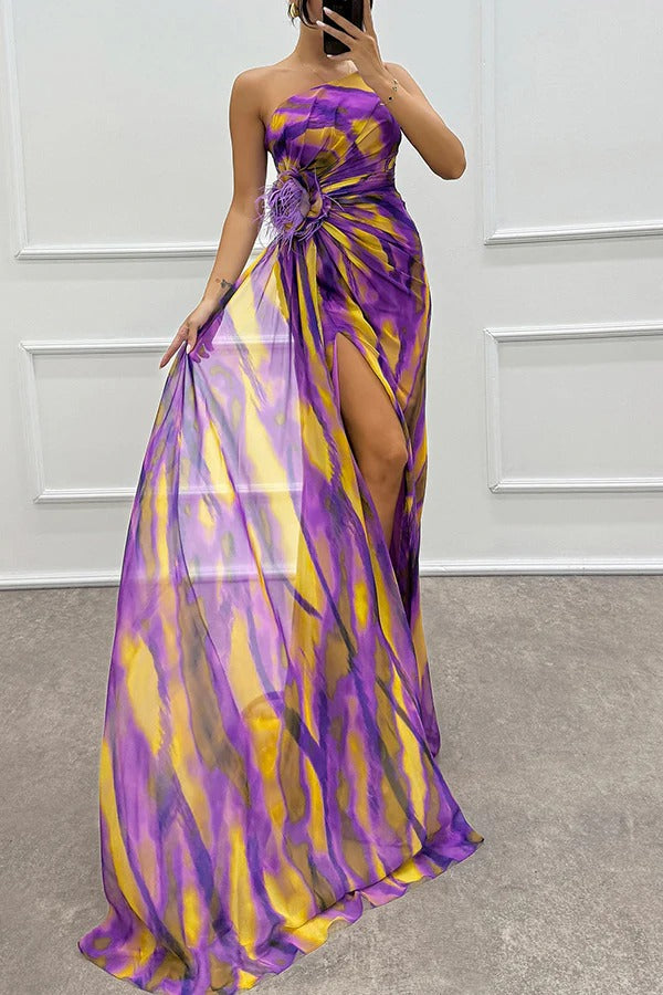Chic Vibrant Patterned Maxi Dress