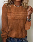 Casual Round Neck Long Sleeve Top