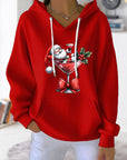 Santa Claus Wine Glass Printed Hoodie