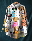 Fiona Dog Art Shirt with Playful Print