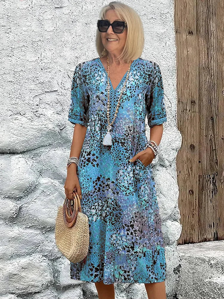 Trendy Summer Dress with Delicate Leopard Lace