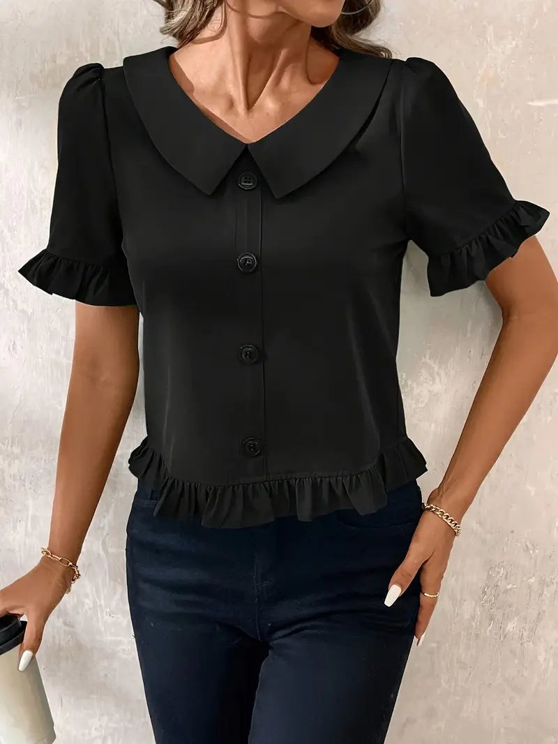 Elegant Short Sleeve Blouse