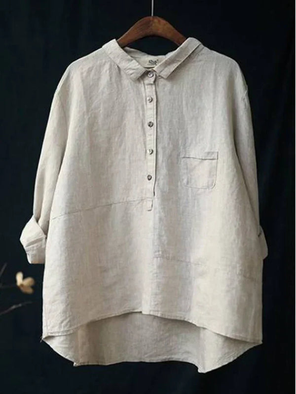 Elegant Button-Up Shirt With Flattering Coverage