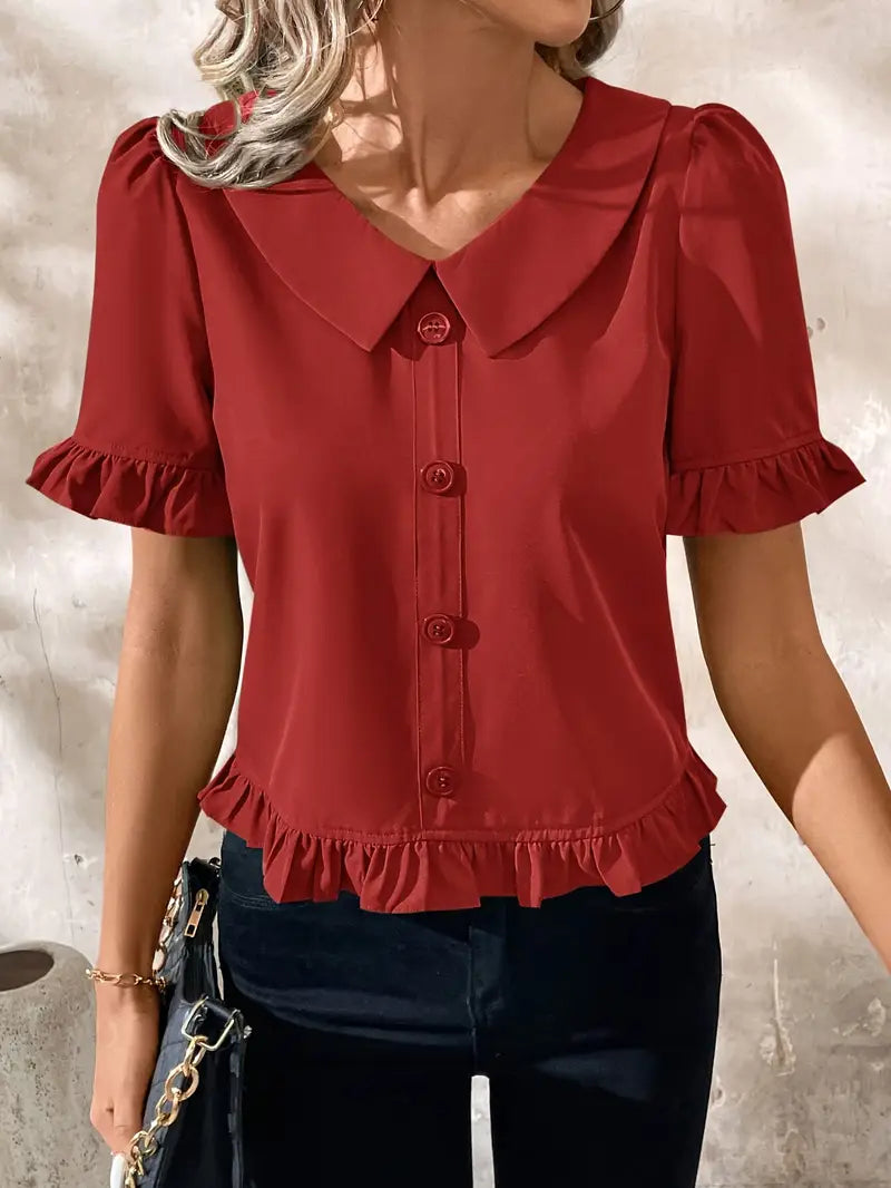 Elegant Short Sleeve Blouse