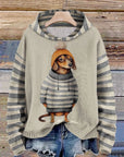 Women's Casual Dog Print Warm Hoodie