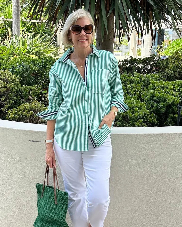 Classic Striped Shirt for Women – Timeless & Chic