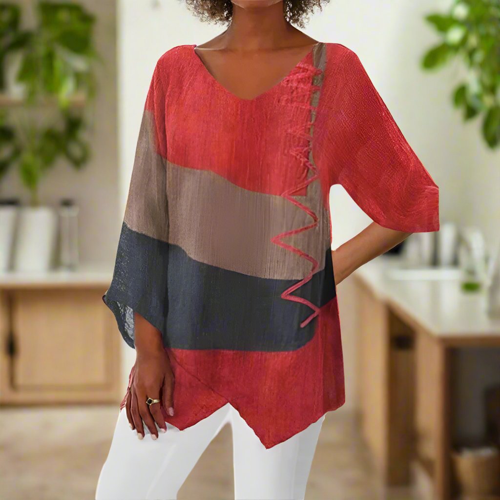 Tri-Color Shirt with Tummy Coverage