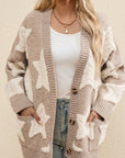 Sherpa Star V-Neck Cardigan with Pockets
