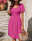 Casual summer dress with short sleeves
