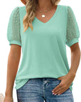 V-Neck Sleeve Belly Cover Blouse