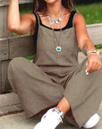 Casual Wide Leg Overalls With Pockets