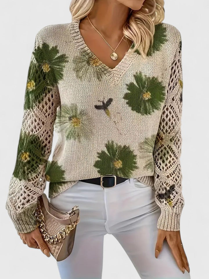 Elegant Floral Lightweight Sweater
