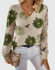 Elegant Floral Lightweight Sweater