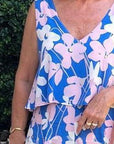 Printed V-Neck Sleeveless Two-Piece Set