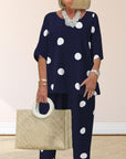 Casual Dot Print Two Piece-Set