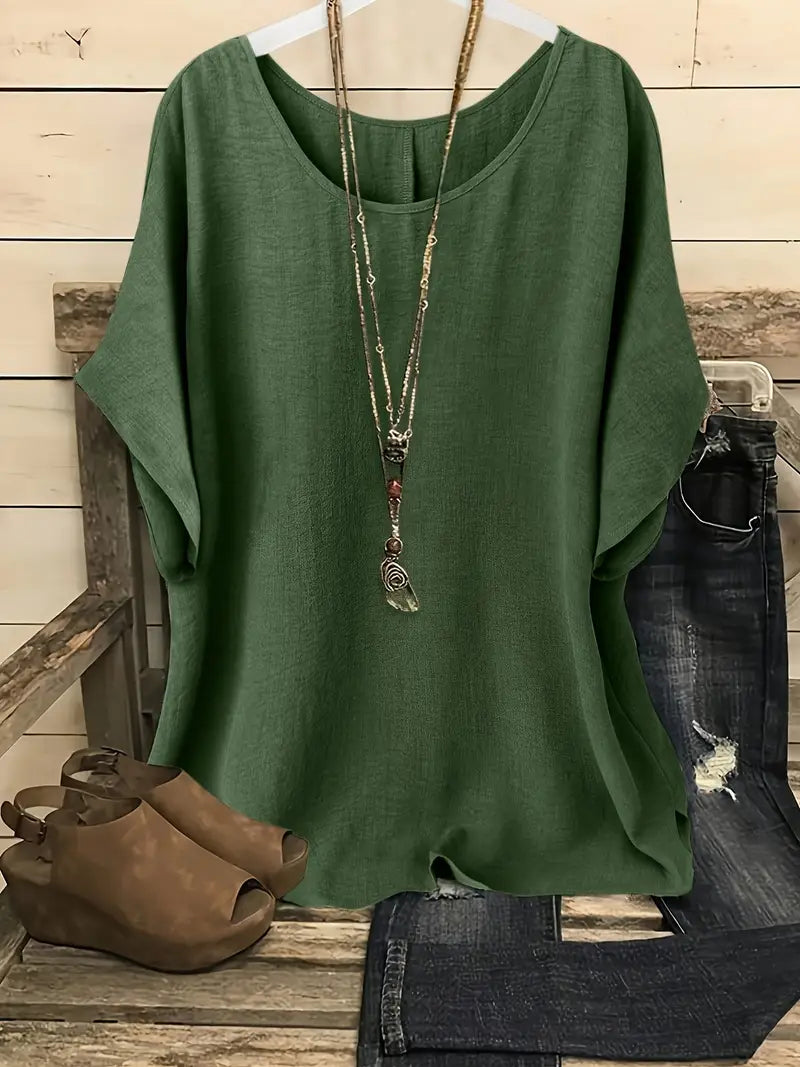 Breezy Casual Cotton Loose Blouse