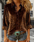 Lapel Fashion Leopard Print Shirt